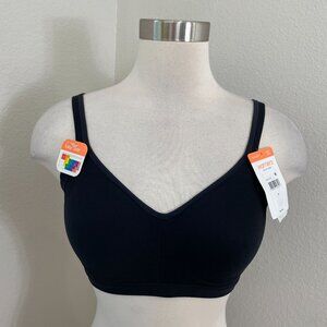 NEW Warners Womens Medium Wireless Lightly Lined Black‎ Bra